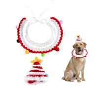ycezw Costume de Noël pour animal de compagnie | Chapeau de Noël tricoté à la main pour petits chiens, lapins, schnauzers, bichon frisé, chats adultes
