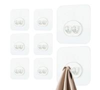 ycezw Crochets adhésifs muraux | Crochets de fixation murale à haute résistance - Porte-clé transparent adhésif, 8 pièces pour porte de chambre à coucher, cuisine, amélioration de la maison