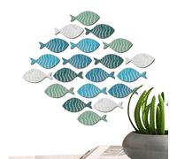 ycezw Décoration murale de poisson, décoration murale de poisson, sculpture murale nautique créative, décoration côtière pour la maison, lot de 20, décoration murale nautique amusante avec