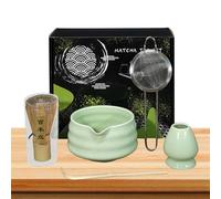 ycezw Ensemble de cuillères à fouet à matcha, support de fouet à matcha - Ensemble Matcha 5 pièces Natural Safe - Kit Matcha robuste pour les amateurs de Matcha novices, maison, cuisine, salle à