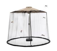 ycezw Filet de parapluie extérieur - Filet anti-insectes réglable en polyester | Accessoire de parasol de jardin rond avec porte à double fermeture éclair, pour parasols de table de marché en plein