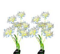 ycezw Fleurs décoratives sur les enjeux, lampes sur poteaux imperméables, lot de 2 accessoires de lumière réutilisables, décoration de pelouse - style maison et campagnard
