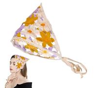 ycezw Foulard triangulaire, bandeaux en tricot pour femme, bandana crocheté, écharpe à cheveux | Écharpe tricotée, foulard pour femme et fille, bandeau floral