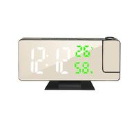 ycezw Grand écran miroir LED de 7,8" - Réveil numérique de chevet, ports de charge USB, projecteur rotatif à 180 degrés, quatre réglages d'alarmes, luminosité variable | Avec chambre à coucher, bureau