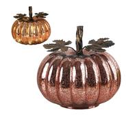 ycezw Halloween Lanterne Citrouille en Verre | LED Alimentée par Batterie Automne Thanksgiving Verre Citrouille | Collectionneur Décor Automne Récolte Figurine pour Chambre | Centre de Table Bureau