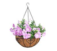 ycezw Jardinière en fibre de coco, panier en métal avec fibre de noix de coco, support de jardin en métal, décoration de jardin en forme de cœur avec chaîne, suspension pour pot de viande