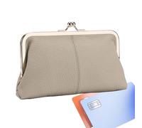 YCEZW Kiss Lock Coin Moned Purse - Portefeuille de carte en PU | Sac de change vintage, porte-monnaie rétro, poche pour espèces compacte, sac à clé sécurisé, petit format, Gris, Consulte la