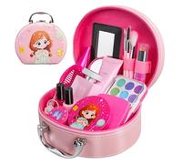 ycezw Kit de maquillage simulation pour filles, ensemble de maquillage de simulation pour petites filles, lot de 21 jouets de maquillage de beauté pour petites filles, trousse à cosmétiques,
