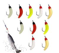 ycezw Leurre de larve | Leurres de ver compacts | Outils d'attraction pour poissons Appâts réalistes de ver pour eaux douces dans les ruisseaux, lacs et rivières