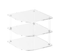 ycezw Organisateur De Plaques, Étagère D'angle Acrylique Transparent Pour Compteur | Plage De Lavage à 3 étages Pour Table De Chevet, Salle De Bain, Congélateur, Caisse De Tiroirs Et Comptoir À Barres