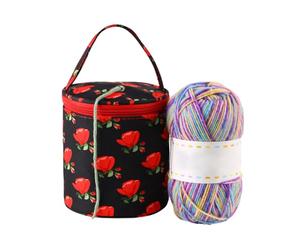 ycezw Organisateur de sacs à crochet, sac de projet de tricot | Organiseur de sac au crochet antidérapant en tissu Oxford | Porte-fil avec poignée Sac portable pour aiguilles à tricoter, bobines