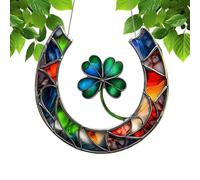 ycezw Ornement de trèfle 2D, Ornement en Fer à Cheval en Acrylique - Ornement Acrylique Pendentif trèfle à Quatre Feuilles | Décor de Ferme Rustique,