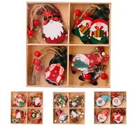 ycezw Ornements de nain de Noël, Nain de Noël | 48 Pièces Ornement de Nain Décorations de Sapin de Noël Gnome en Bois - Ornements de Noël de décoration de nain pour enseignants,