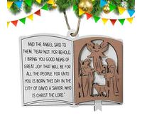 ycezw Ornements de Noël de la crèche, ornements de Noël, ornements de Noël religieux - Ornements de décoration de l'histoire de la nativité, décorations suspendues chrétiennes pour sapin de Noël