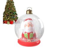ycezw Ornements de Noël gonflables, grande boule de Noël gonflable,Boules de Noël en PVC décorées avec le Père Noël à l'intérieur - Décoration de jardin gonflable réutilisable pour le