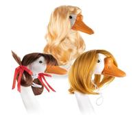ycezw Perruques Pour Oies De Porche - 3 Pièces Tenues Mignonnes Pour Oies De Décoration - Accessoires Décoratifs Pour Jardin Pelouse Fête Printemps Mariage Noël Anniversaire Porte