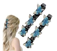 ycezw Pinces à cheveux tressées pour femmes, Pinces à cheveux tressées avec papillons, Barrettes de coiffage de cheveux avec bijoux tressés pour filles et femmes, Jolie épingle à cheveux