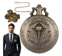 ycezw Poches à dés, ensemble de dés Collier - Kit de dés polyédriques portables avec coque de montre de poche | Jeu de société Steampunk 7 pièces dés en métal Petits dés Accessoires pour plateau de