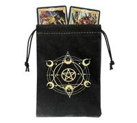 ycezw Pochette pour cartes de tarot - Pochette de tarot en velours avec cordon de serrage, porte-cartes de tarot, accessoires de tarot souples multifonctionnels, sacs à bijoux pour cartes Oracle pour