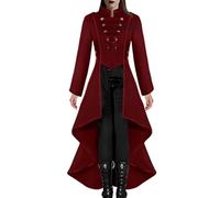 ycezw Robe de soirée victorienne pour femme, manteau gothique victorien pour femme, veste trench longue queue d'hirondelle victorienne | uniforme de costume gothique, victorien queue d'hirondelle