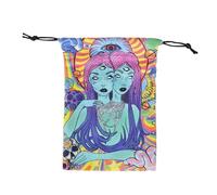 ycezw Sac à cartes de tarot, sac de rangement de dés avec cordon de serrage, organisateur imprimé, accessoires de divination pour bijoux en cristal de rune, adolescents, adultes, réunions, jeux, Sae02