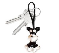 ycezw Schnauzer Pendentif pour chien, accessoire de sac | Mignon animal avec anneau porte-clés et texture douce utilisée comme accent décoratif ou souvenir de collection pour, noir, Consulte la