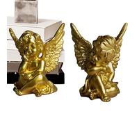 ycezw Statue en plein air des anges du jardin, statue d'ange | 2 x chérubins ornements en résine | Statues d'ange, décoration statuette d'ange pour patio, jardin, cour, ornements