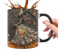 ycezw Tasses de sorcière pour femmes, tasse de bière de sorcière | Tasses à expresso d’Halloween - Tasses à expresso en céramique d'Halloween, tasse de voyage élégante d'Halloween élégante 350 ml pour