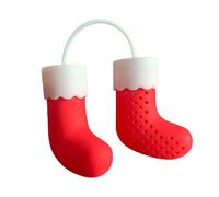 ycezw Thé en vrac Infuseur à thé en silicone sucré, infuseur à thé en silicone fin, infuseur de thé en vrac en silicone réutilisable, forme de bas de Noël, infuseur à thé noir