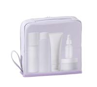 ycezw Trousse de maquillage pour voyage | Trousse de maquillage debout, grande capacité avec compartiments, organiseur portable pour camping, voyage d'affaires, hôtel, maison, femme et homme, violet