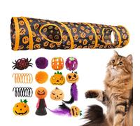 ycezw Tunnel de Jeu pour Chat - Tunnel de Jeu pour Chat Domestique - Tubes Pliables - Jouet interactif avec Motif pour Petits Animaux et Chats ennuyés