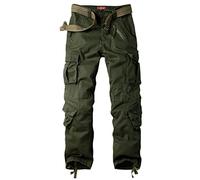 Ycfish Pantalon cargo pour femme - Plusieurs poches - Pantalon de randonnée - Fermeture éclair - Armée - Pantalon d'extérieur - Coupe décontractée - Pantalon de trekking