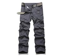 Ycfish Pantalon cargo pour femme - Plusieurs poches - Pantalon de randonnée - Fermeture éclair - Armée - Pantalon d'extérieur - Coupe décontractée - Pantalon de trekking