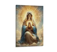 YCGYMX Affiche chrétienne Beauté Sainte Vierge Marie Engageante Peinture décorative sur toile Affiche murale pour chambre Images artistiques Impressions modernes pour la famille 30 x 45 cm