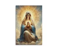 YCGYMX Poster chrétien sur toile représentant la Sainte Beauté de la Vierge Marie - Décoration murale pour chambre à coucher - Images artistiques modernes - 60 x 90 cm