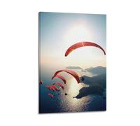YCGYMX Poster de sport, photo de l'équipe de parapente aérienne, poster décoratif sur toile, affiches murales et image d'art moderne pour chambre à coucher (20 x 30 cm)