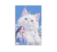 YCGYMX Poster décoratif sur toile pour enfants avec motif de grand chat et propriétaire de rêve - Affiches murales et impression d'art moderne pour chambre à coucher - 20 x 30 cm