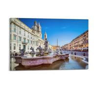 YCGYMX Posters of Lieux of Interest Piazza Navone, Rome, Italie, Poster décoratif sur toile, affiches murales et image d'art moderne pour chambre à coucher (60 x 90 cm)