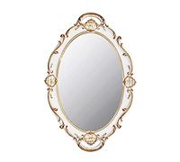 YCHMIR Miroir Vintage petit Miroir mural Miroir suspendu ovale blanc 36,8 x 25,4 cm