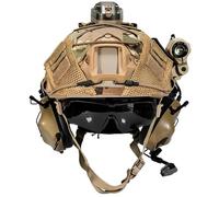YChoolco Ensemble de Casque Tactique Airsoft Paintball avec Casque de Communication Airsoft Protection légère et Rapide Signal Lumineux Lampe de Poche Lunettes