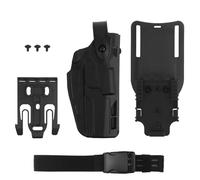 YChoolco Holster Tactique Airsoft for droitier, avec système de dégagement Rapide QLS, Adaptateur de Jambe, Compatible avec Les modèles Glock 17, 19, 22, 23, 31 et 32(Dark Gray)