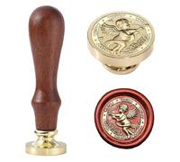 Ychostamp Cachet de cire Cupidon, tampon à cacheter avec nœud, flèche, roses, sceau 3D en laiton symbolisant l'amour pour lettres d'amour, décoration de Saint-Valentin