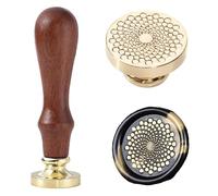 Ychostamp Cachet de Cire, Tampon de Cire Spirale avec Effet Hypnotique, Poignée en Laiton Largeur de Cachet 30mm pour Invitations, Journaling, Loisirs Créatifs, Enveloppes, Lettres de Méditation