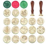 Ychostamp Kit de 18 cachets de cire botanique pour enveloppes, journaux
