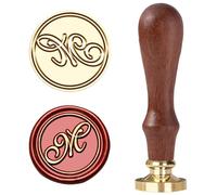 Ychostamp Kit de cachet de cire à cacheter de l'alphabet - Tampon personnalisé pour initiales et lettres de scellage au design vintage, tampons à monogramme pour enveloppes, cire à cacheter pour les