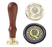 Ychostamp Kit de cachet de cire aux lettres de l'alphabet - Tampon de cire pour scellage niital, sceau en laiton baroque de 25 mm, tampons alphabet avec poignée (lettre Q)