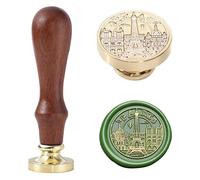 Ychostamp Sceau de cire à cacheter Paris Tour Eiffel et ville - Motif monument français avec texte arqué de Paris - Sceau souvenir de ville pour journaux, lettres