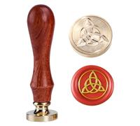Ychostamp Sceau de cire celtique traditionnel nœud de la trinité - 25 mm - Triquetera celtique - Sceau de cire pour talisman, Noël, récolte - Emballage cadeau