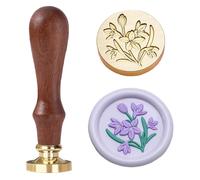 Ychostamp Sceau de cire fleur - Sceau à l'ail de la société - Sceau floral botanique en laiton de 25 mm pour journal intime, emballage cadeau et scellage d'enveloppe
