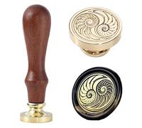 Ychostamp Sceau de cire fossilisée en forme de conque fossilisée - Design fossile en spirale pour lettres, invitations, journal, scrapbooking, papeterie sur le thème côtier